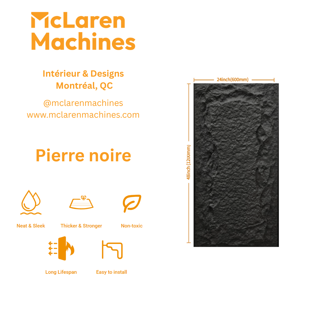 PU Stone Panel | Black Stone.