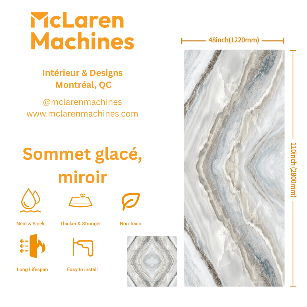 PVC Wall Panel | Icey Peak, Book-Matching.